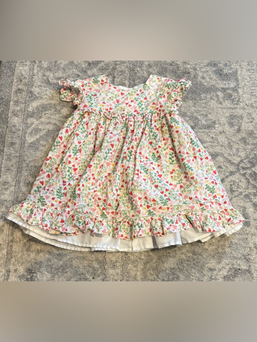 Rachel Zoe Girls 4T Floral Ruffle Dress Textured Lined Special Occasion